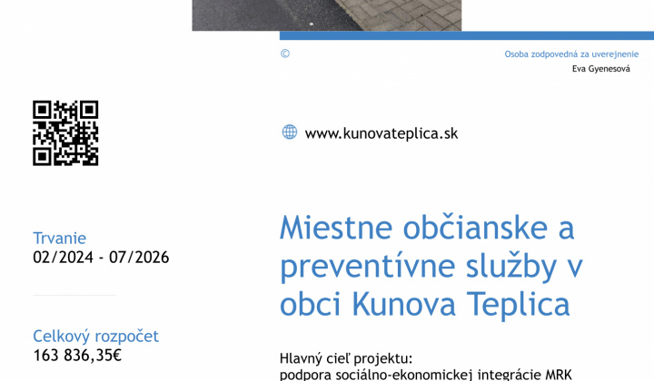 Miestne občianske a preventívne služby v Kunovej Teplici